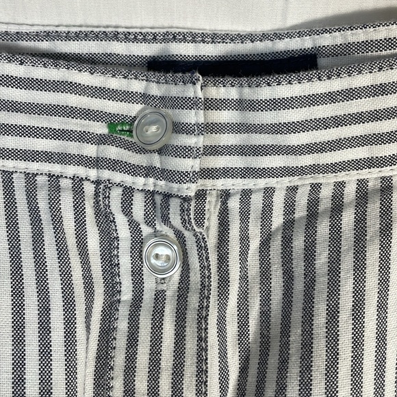 Tommy Hilfiger Preppy Striped Skirt Button Up Navy Blue White 100% Cotton - Picture 3 of 7
